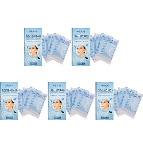 60Pcs Gold Protein Line Fade Wrinkle Firming Facial No Needle Absorbable Smoothing Hydrolyzed Collagen Thread Serum