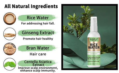 Rice Water Hair Care Spray Moisturizing Nourishing Leave-In Conditioner Women Promotes Strong & Healthy Hair Care Products 2pcs