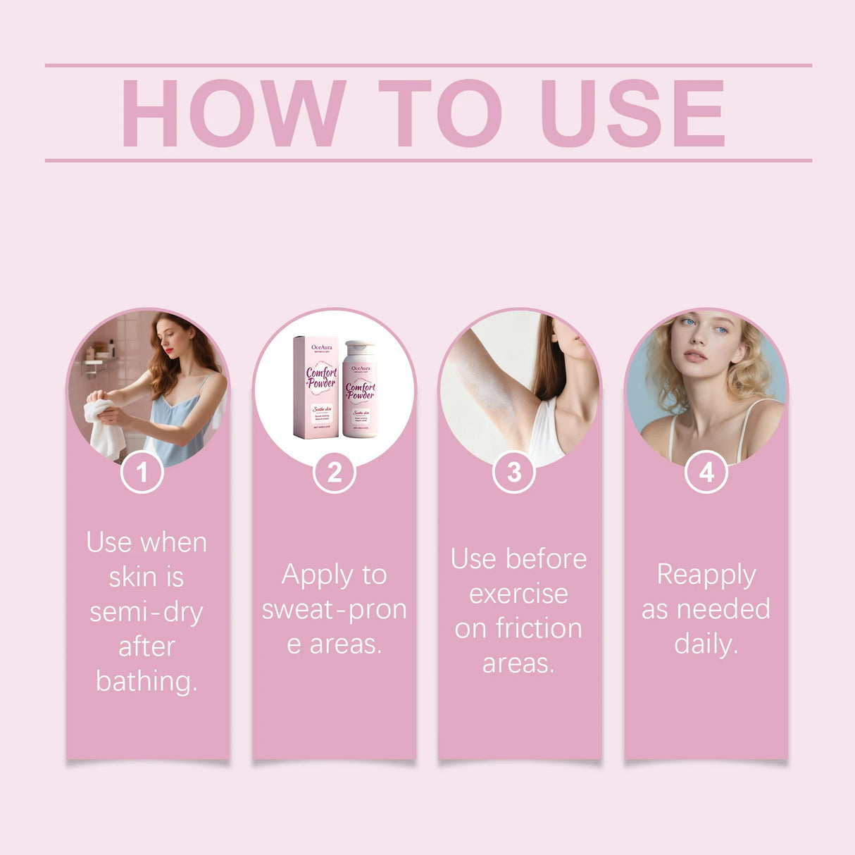 Comfort Powder All over Body Powder for Summer Instantly Dry Sweat-Wicking Skin-Soothing Reduces Friction Refreshing Skin Care