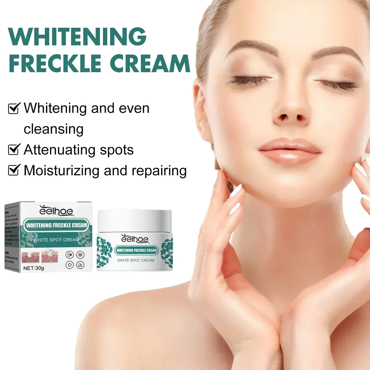 Whitening Freckle Cream Effectively reduces dark spots Brightens and revitalizes dull skin Hydrates and nourishes the skin