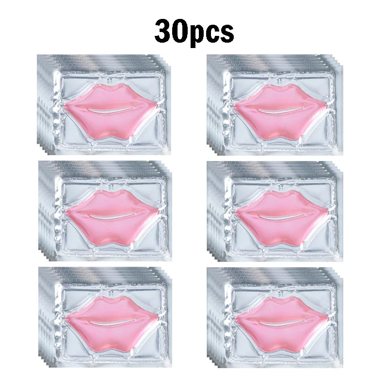 5/10/20/30pcs Pink Gold Crystal Collagen Lip Mask Plump Lips Moisturizing Nourishing Lip Patches Lips Plumper Skin Care Products