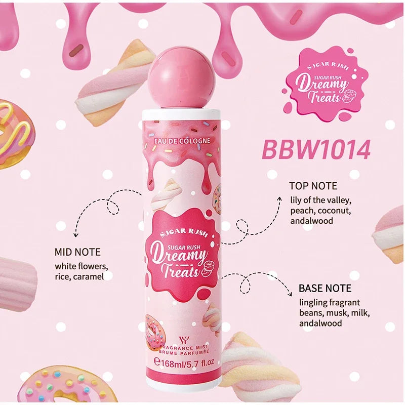 Sugar Gourmand Perfume Body Spray Fresh Sweet Chocolate Cream Candy Cherry Scent Long-lasting Fragrance Body Spray