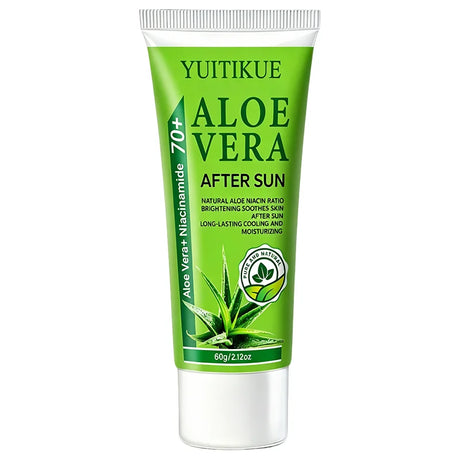 YUITIKUE 70+ Aloe Vera Niacinamide After Sun Gel Cooling Soothing Long Lasting Moisturizer For Face Body Sun Exposed Skin 60g