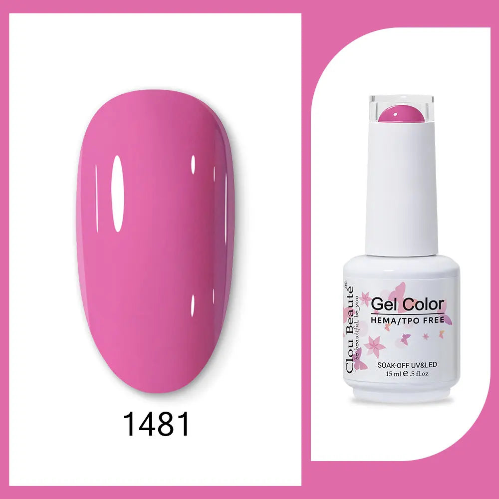 Clou Beaute Gel Color Hema TPO Free 15ml Gel Nail Varnish Soak Off UV Gel Polish Nail Art Manicure Lacquer Nail Art Jelly Gel