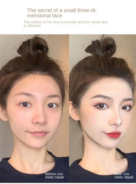 Natural Stereoscopic Face Powder Palette Matte Bronzer Contour Shading Multifunctional Highlighter Cosmetic Blush gift