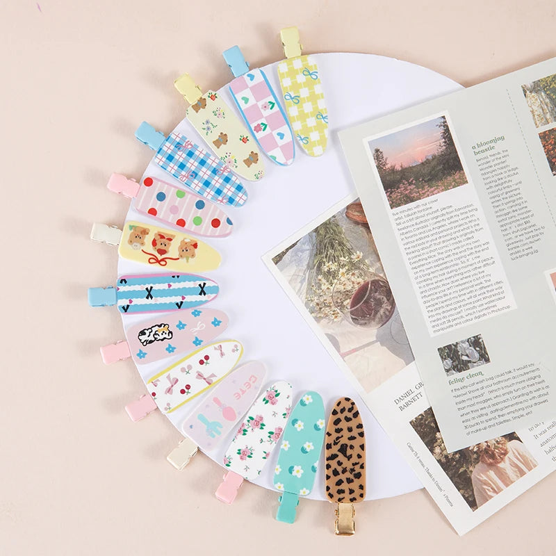 10pcs Candy Color Fruit Hair Bang Clip Summer Hairpin No Crease Hair Side Clamp For Girls Beauty Styling Accessories Set