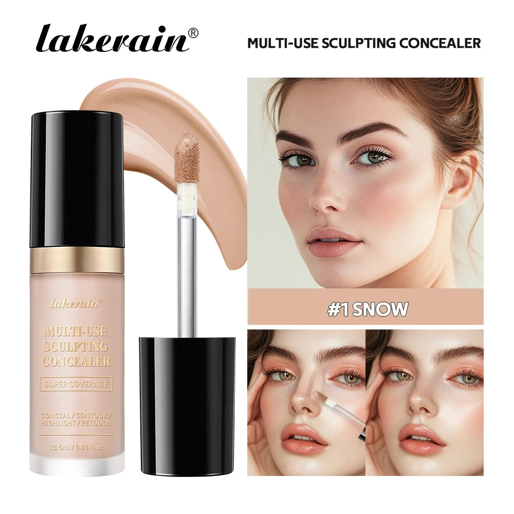 Lakerain 5-Color Waterproof Concealer Matte High Coverage Oil-Control Foundation For Acne Scars And Dark Circles Cosmetics