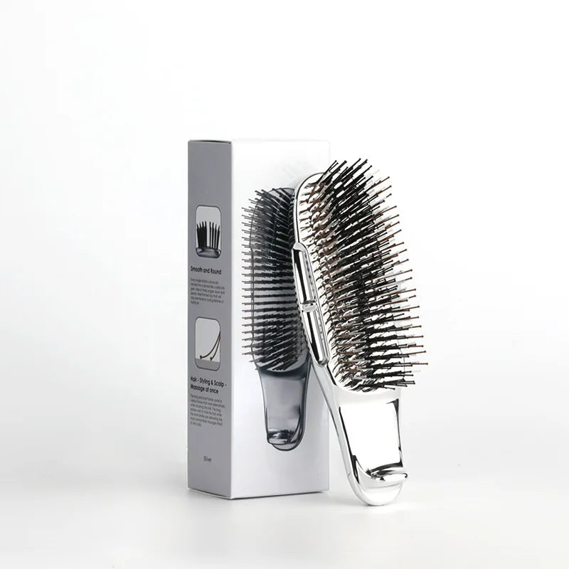 Japanese Premium Head Massager Scalp Brush Hair Massager Shampoo Brush Wet Plastic Detangling Brush Hair Cleaning Comb Rose Gold