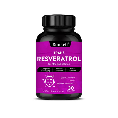 Resveratrol - Premium Antioxidant Supplement for Anti-Aging, Immune Support, Brain & Joint Health