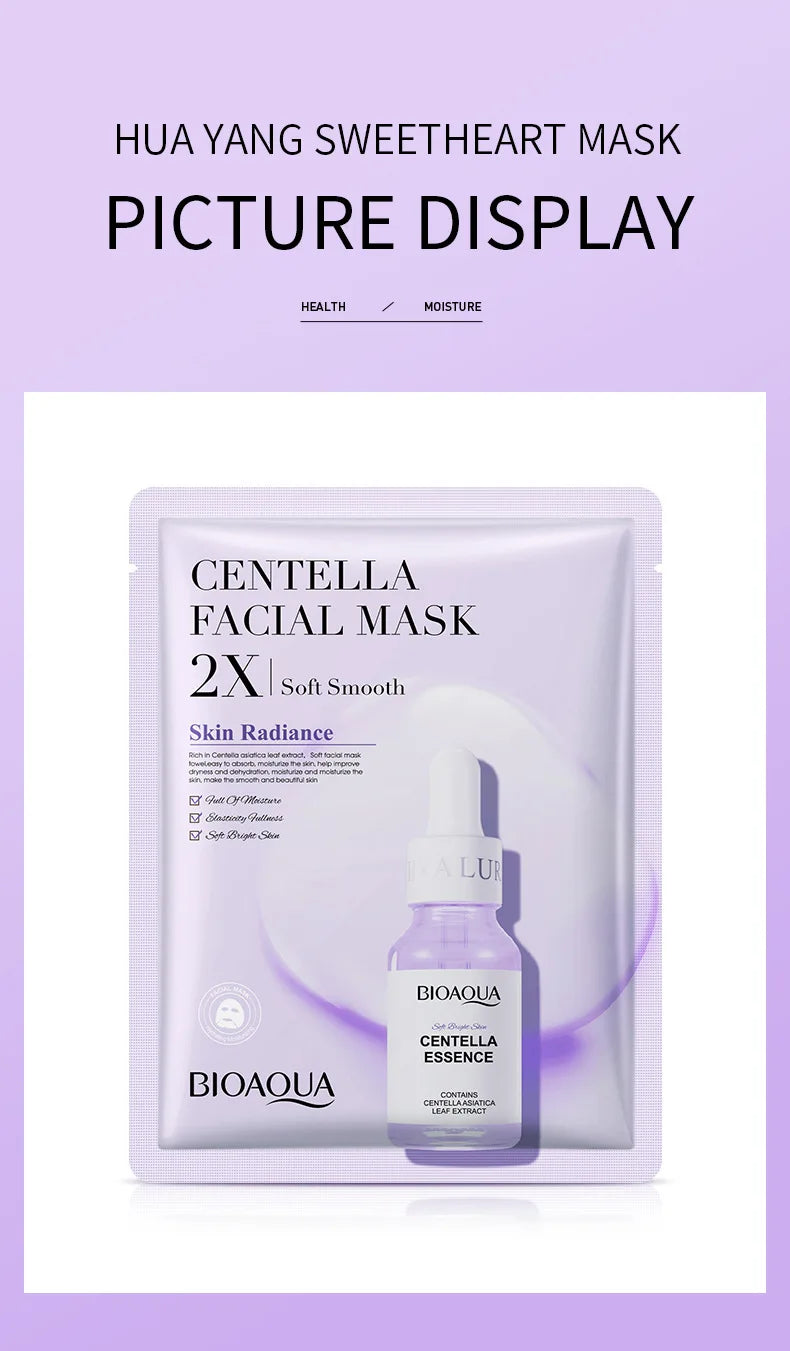 20pcs/5pcs Centella Collagen Face Mask VC Moisturizing Refreshing Sheet Masks Hyaluronic Acid Facial Mask Skin Care Products