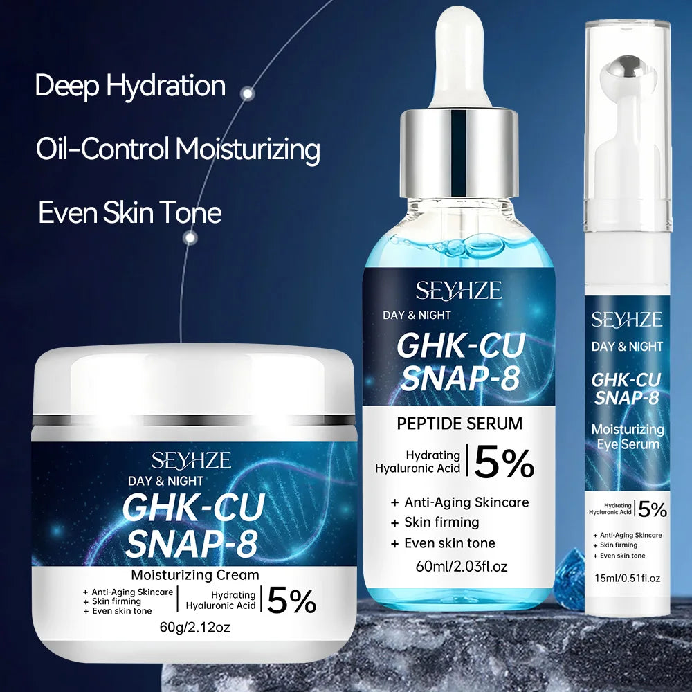 SEYHZE Facial Skincare Kit 3pcs with Eye Essence Moisturizing Cream And Serum - Tightening Lifting Even Skin Tone Deep Hydration