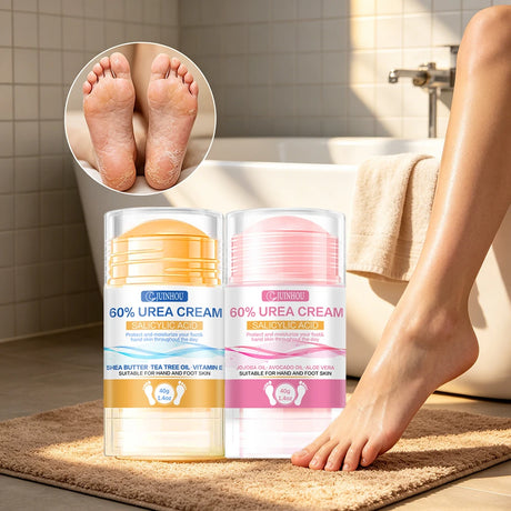 JUINHOU 40g2pcs 60% Urea Portable Foot Cream Stick Salicylic Acid Exfoliating Moisturizer Cracked Heel Repair Dry Skin Foot Care