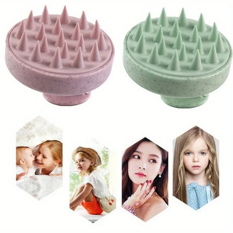 1pc Silicone Shampoo Brush Body Massage Brush Bath Shower Brush Salon Hairdressing Tool Scalp Massage Comb Hair Washing Brush
