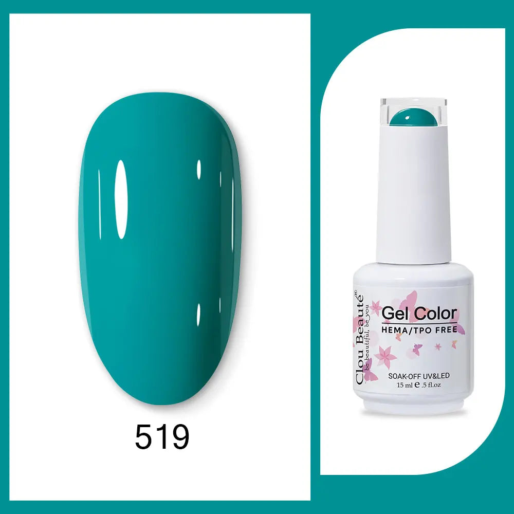 Clou Beaute Gel Color Hema TPO Free 15ml Gel Nail Varnish Soak Off UV Gel Polish Nail Art Manicure Lacquer Nail Art Jelly Gel
