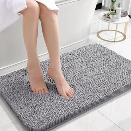 Bathroom Rugs 30x20, Extra Soft Absorbent Chenille Bath Rugs, Rubber Backing Quick Dry, Machine Washable Bath Mats for Bathroom