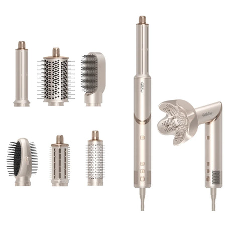 8 in 1 Hair Dryer Brush High Speed Brushless Blow Dryer Negative Ionic Hair Heating Brush Hot Air Styling Comb Auto Hair Curle