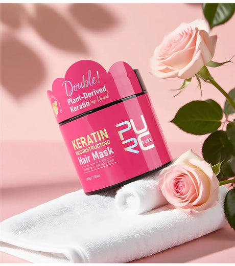 PURC Keratin Reconstruction Hair Mask Smoothing Softness Reduces Dryness Frizz Collagen Nourish Hair Conditioner 200g