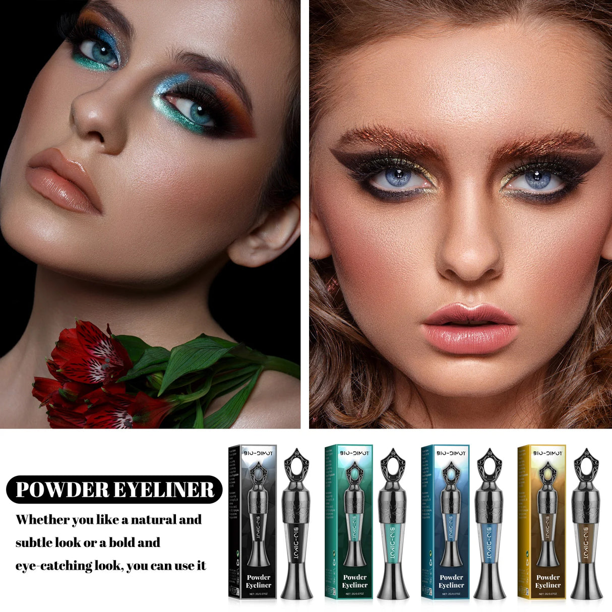 Black Eye Liner Powder Eyeliner Makeup Long-Lasting Eyeliner Waterproof Eyeliner Powder Easy to Wear Smooth Eye Makeup Tools