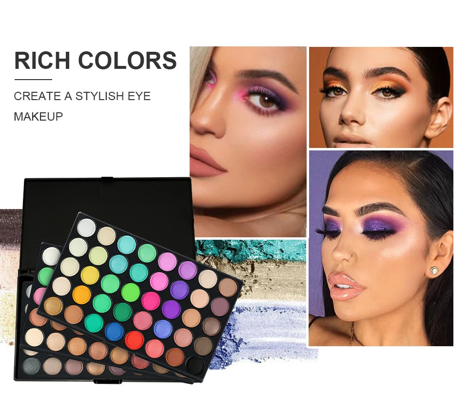POPFEEL 120-Color 3-in-1 Eyeshadow Palette - Professional Multi-Color Eyeshadow Collection with Matte and Shimmer Shades.