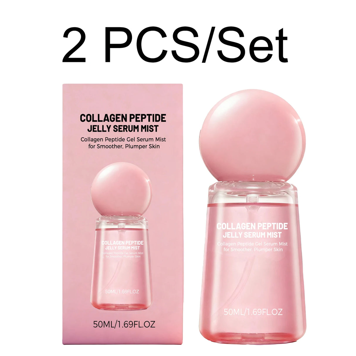 2026 New Collagen Peptide Jelly Serum Mist Hydrating Face Spray Plumping Smoothing Brighten Firming Moisturizing Glow Skin 50ml