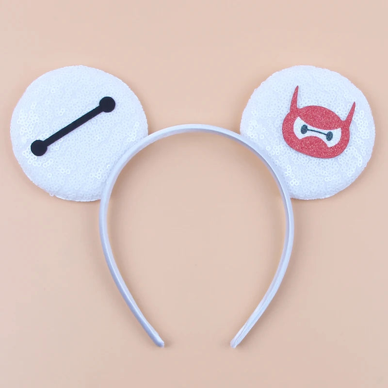Newest Festival Party Cosplay Mouse Ears Headband 3.3" Ears Glitter Hairband Without Bow For Boys DIY Cartoon Hair Accessories