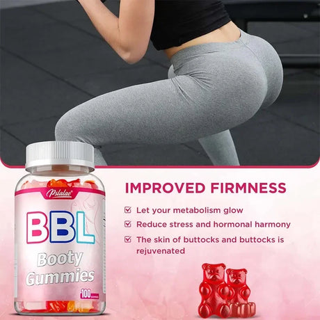 BBL Gummies for Bigger Butt Growth - Shape Female Body, Tighten Buttocks, Prevent Sagging and Collapse, Increase Sexy Buttocks