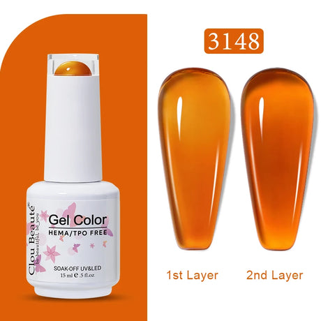 Clou Beaute Jelly Color UV Gel Manicure Summer Pink Nude Gel Nail Rainbow Nail Supplies For Professionals Semi-permanent Varnish