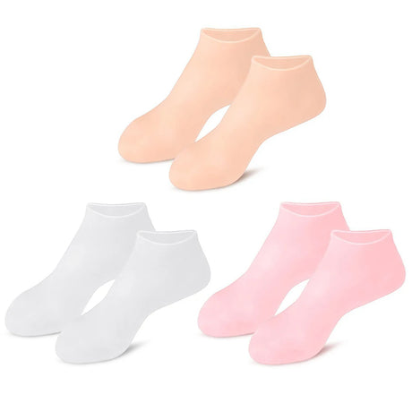 1Pair Silicone Moisturizing Socks Anti Cracking Silicone Exfoliating Socks Anti-Slip Foot Care Tools