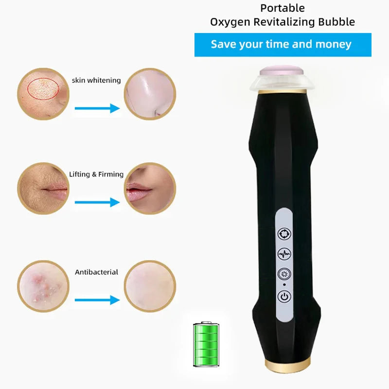 New Design - Portable CO2 Oxygen Bubble Pen Rechargeable Exfoliate Device Handheld Facial Clean Machine SPA Beauty Capsules