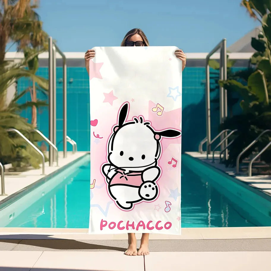 Beach Towels P-Pochacco Bathroom Turban for Hair Drying Personal Care Large Bath Towels Sauna Bathroom Set Accessories Gym Towel