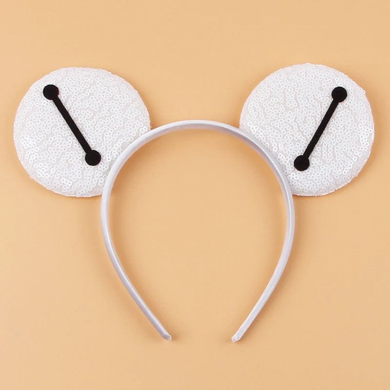 Newest Festival Party Cosplay Mouse Ears Headband 3.3" Ears Glitter Hairband Without Bow For Boys DIY Cartoon Hair Accessories