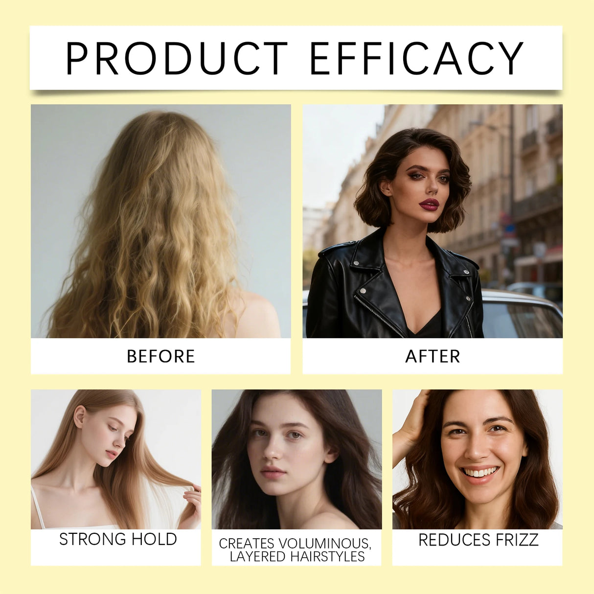 Hair Styling Spray Strong Hold Enhance Luster Non-greasy Quick-Dry Moisturizing Thickening Volumizing Natural Hair Holding Mist