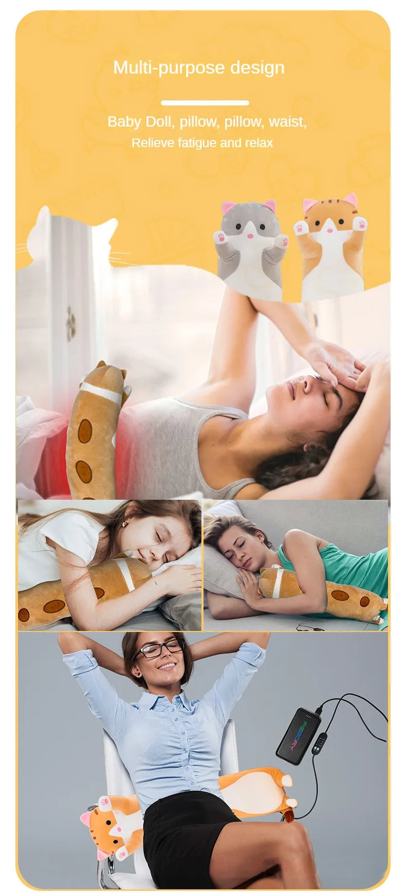 USB Heating Pad Period Heated Pillow Menstrual Colic Heater Cramps Period Neck Shoulder Pain Relief Hot Compress Heating Pad