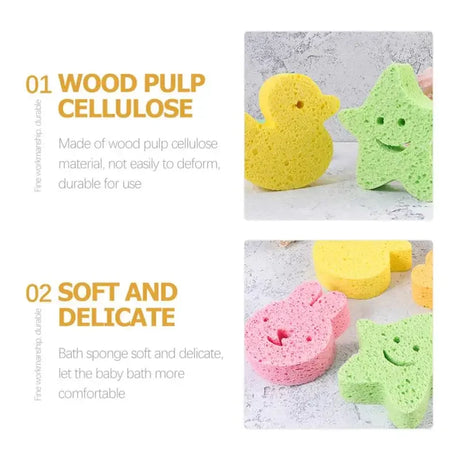 Children's Bath Sponge Sponges Body Wash Bathing Cute Frosted Wood Pulp Baby Shower Wood Pulp Cellulose Scrubber for Tools Bath
