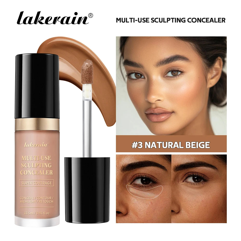 Lakerain 5-Color Waterproof Concealer Matte High Coverage Oil-Control Foundation For Acne Scars And Dark Circles Cosmetics