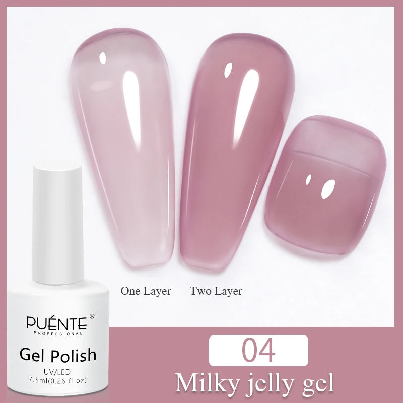 PUENTE 7.5ML Nude Shade Moonlight Cat Magnetic Gel Nail Polish Ultra-Bright Cat Eye Soak Off UV Semi-Permanent Varnish Manicure