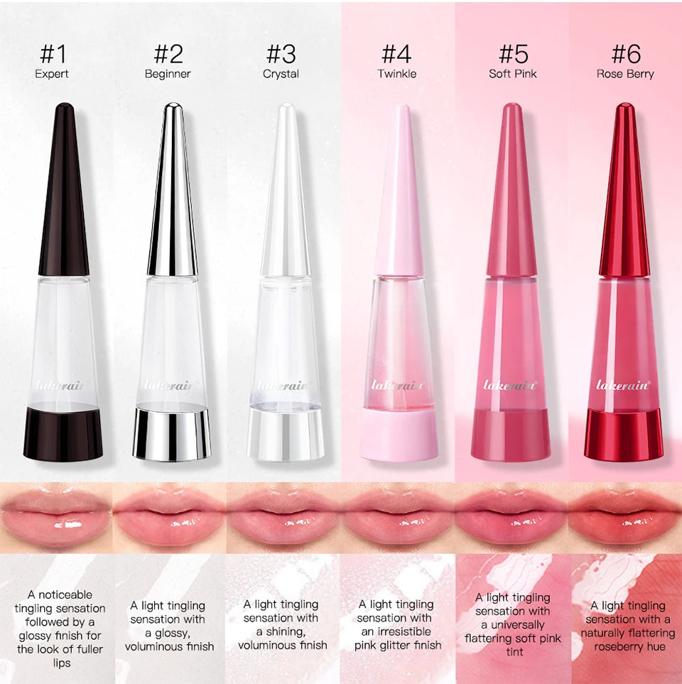 Lakerain Lip Plumper Deep Hydration Long-Lasting Nourishment High-Shine Gloss Shining Voluminous Finish Lip Moisturizing Liquid