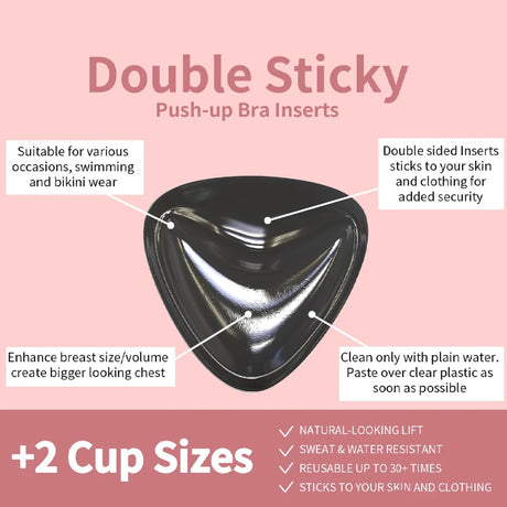 Double-Sided Sticky Bra Pads Women Summer Ultra Instant Push Up Bra Pads Reusable Padded Inserts Strapless Lift For Swimsuit