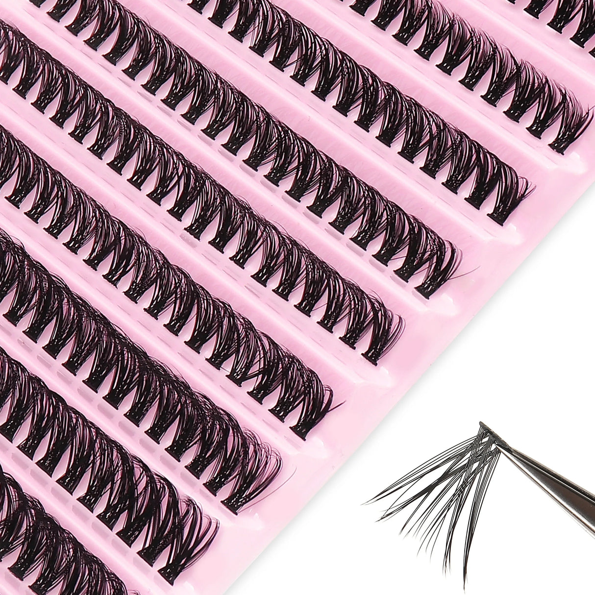 40D Thickness, Mixed Length 8-16mm, D Curl Natural & Anime Look, Reusable Individual Lash Clusters, Lightweight 3D Mink Effect.