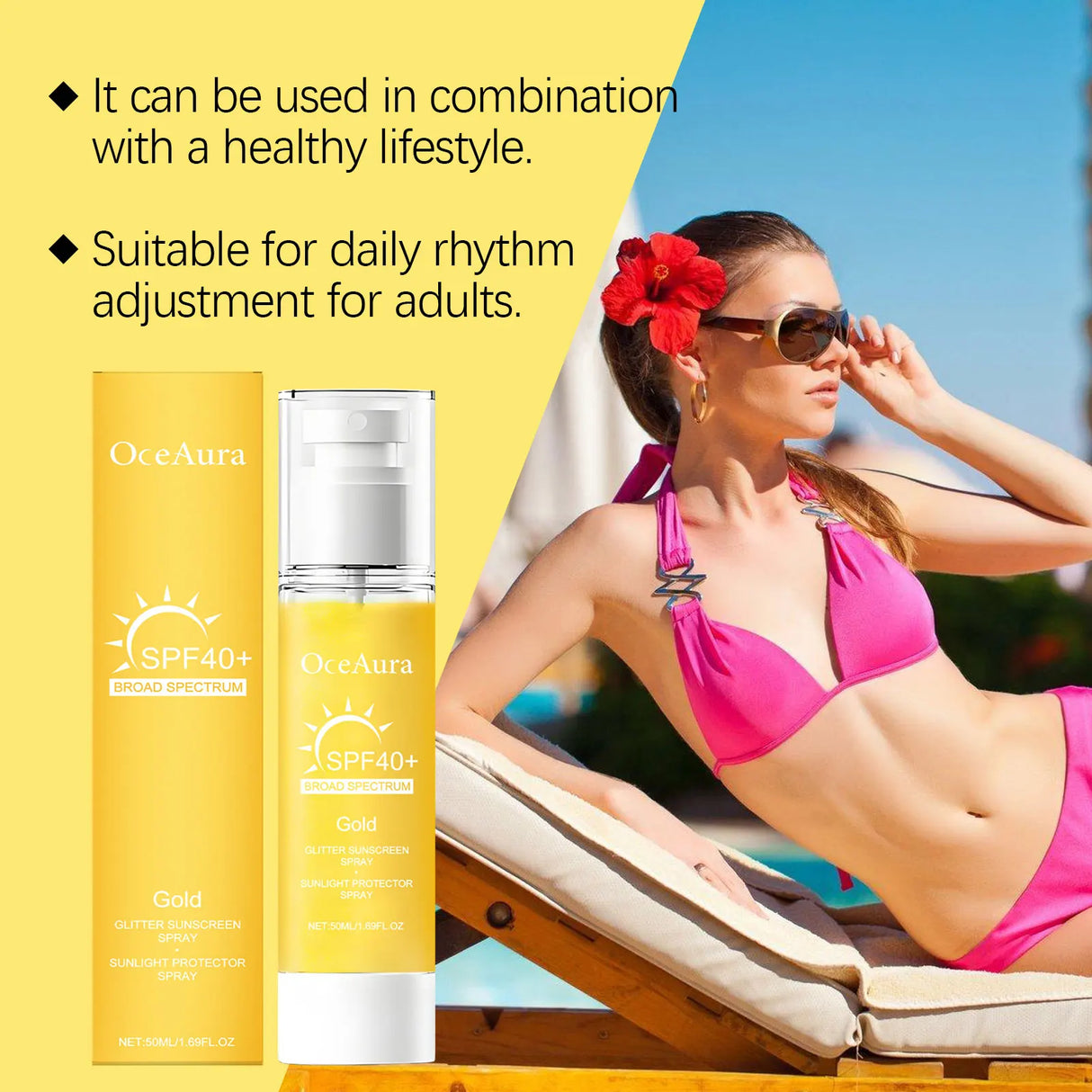Facial Shiny Protection Sunscreen Spray SPF40+ Non-Sticky UV Isolation Anti-Oxidation Moisturizing Body Sunblock for Face Skin