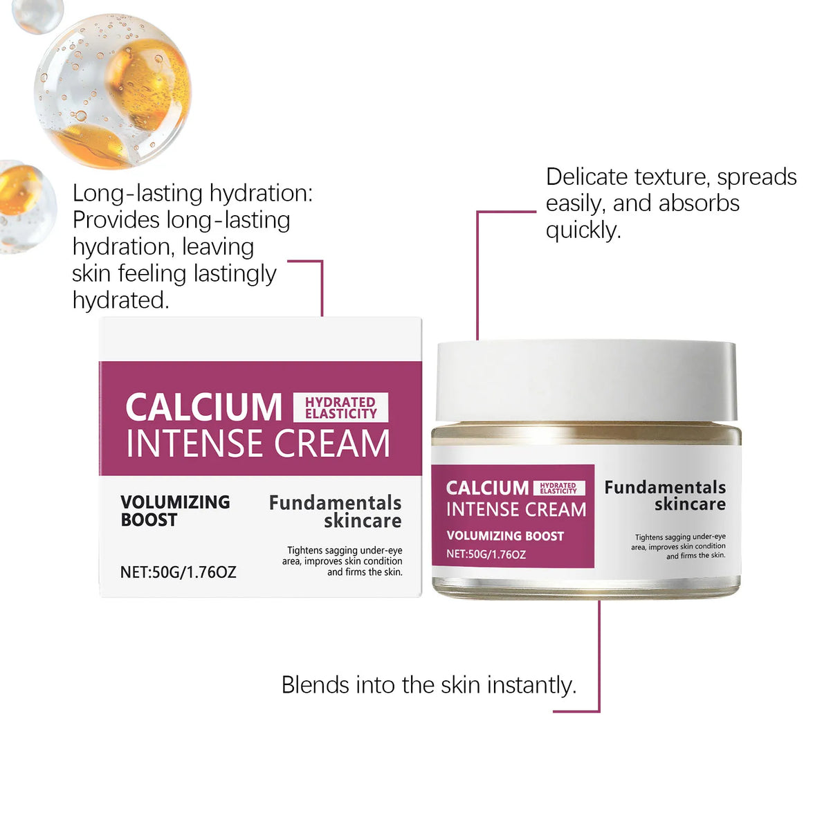 Calcium Intense Cream Tighten Skin Elasticity Enhance Moisturizing Facial Firming Improve Skin Sagging Nourishing Facial Lifting