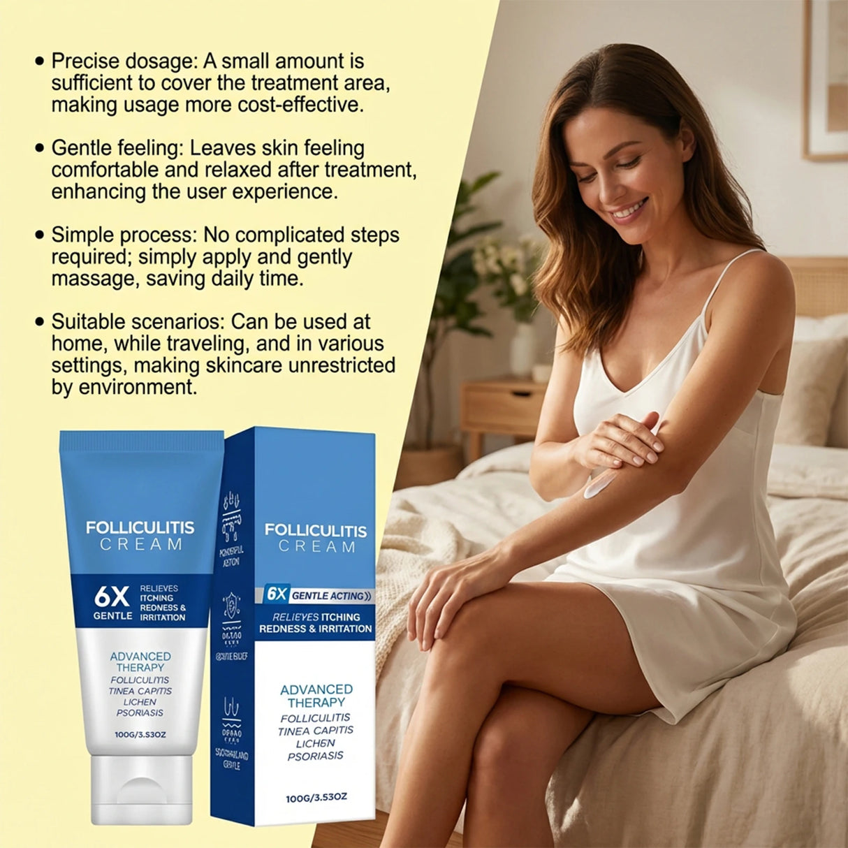 Folliculitis Cream Reduce Redness Relieve Itching Soothing Stimulating Herbal Gentle Smoothing Nourishing Care Cream