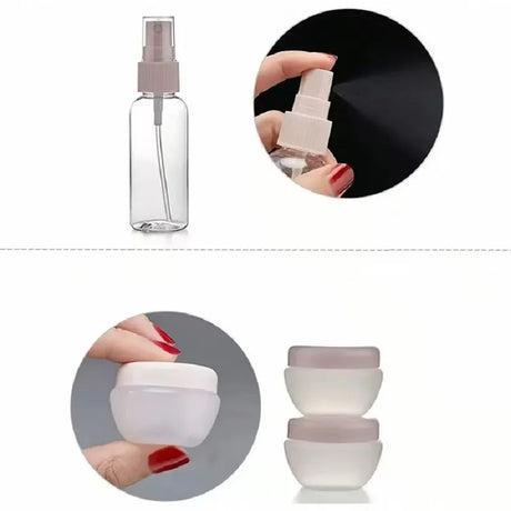 7PCS Travel Bottle Bag Wash Set Makeup Shampoo Body Wash Portable Skin Care Product Hand Cream Refillable Spray Lotion Bottle