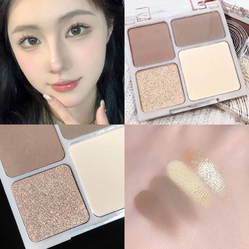 The four-color highlighter contour palette is matte and long-lasting, brightening three-dimensional contours