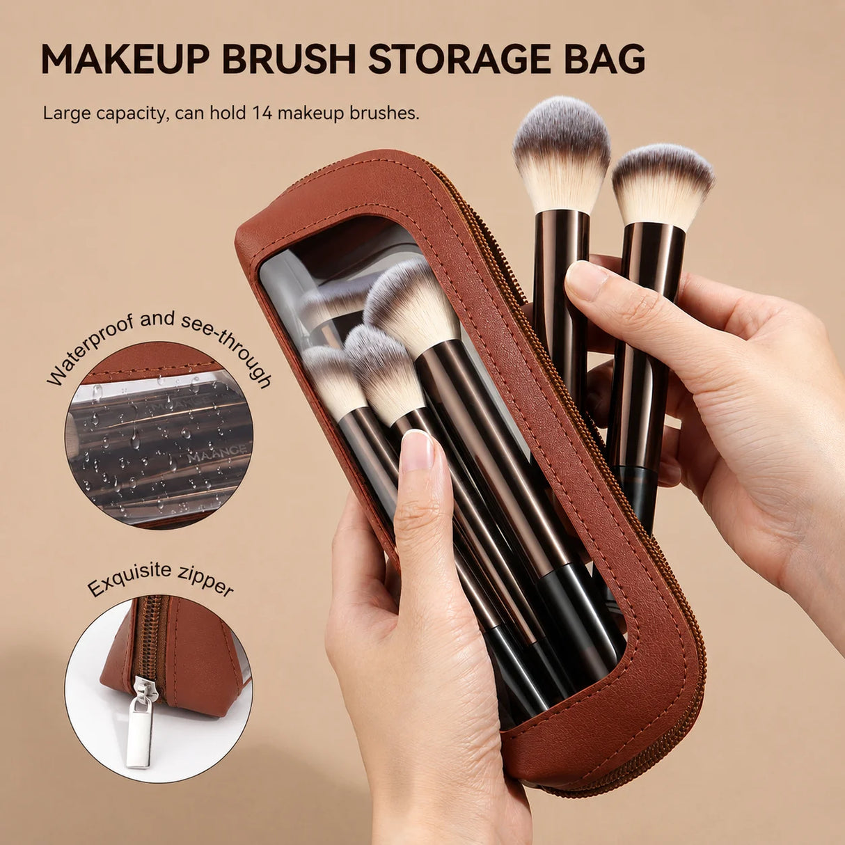 14 PCS Makeup Brushes Professional Make Up Brushes Premium Synthetic Powder Concealers Brushes Travel Makeup Brush Set