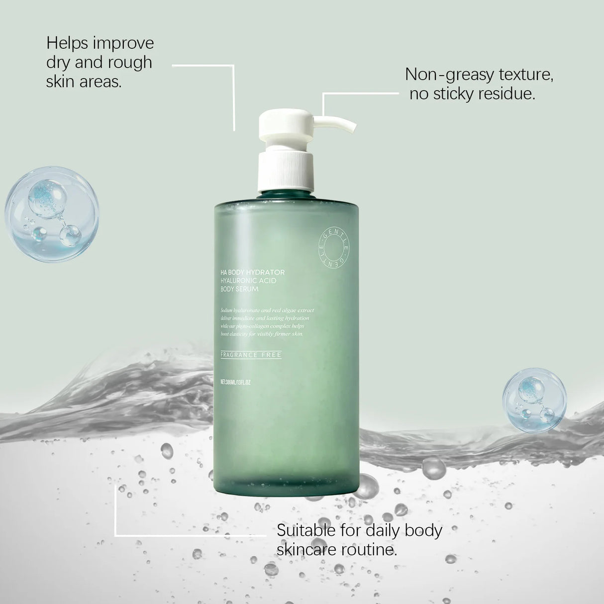 Hyaluronic Acid Body Serum Deep Hydrating Body Lotion for Smoother Plumper Looking Skin Lightweight Fast-Absorbing Body Care