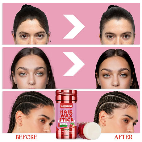 WOZUTUNT 75g Wax Stick with Styling Comb for Natural Hair and Wig Long-Lasting Hold Solid Wax Cream Multi-Functional Hair Pomade