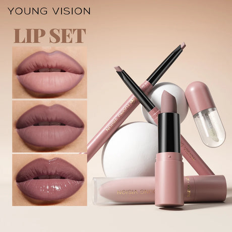 4pcs/10pcs/set Nude Lip Gloss Matte Velvet Lipstick Waterproof Long-lasting Liquid Lipstick Women Moist Lip Tint