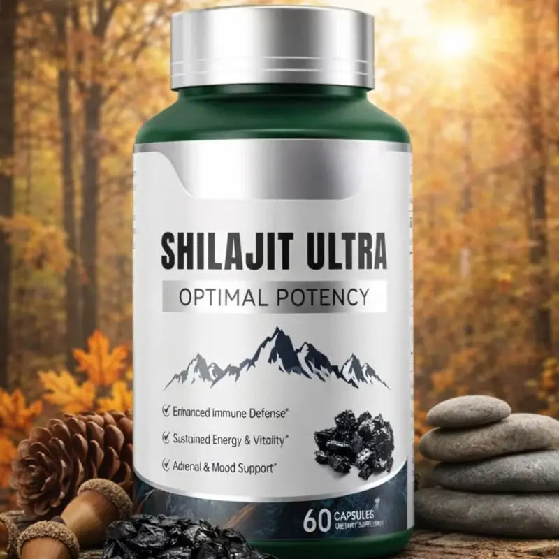 Shilajit Ultra with L-Arginine for Natural Energy and Vitality 60 Capsules Non-GMO Endurance Stamina Antioxidant Supplement