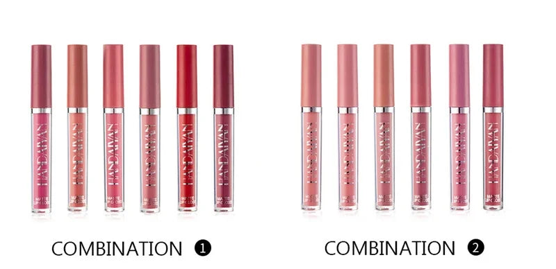HANDAIYAN 1/6 PCS Lipstick Set Make-up for Women Non Stick Cup Waterproof Long Lasting Cosmetics Korean Makeup Matte Lipstick